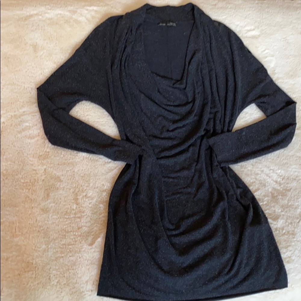 Zara Black relaxed knit long sweater